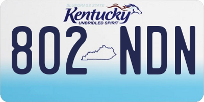 KY license plate 802NDN