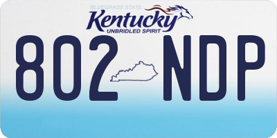 KY license plate 802NDP