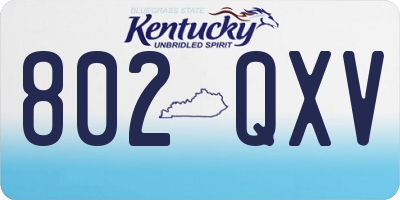 KY license plate 802QXV