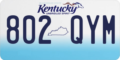 KY license plate 802QYM