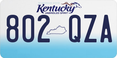 KY license plate 802QZA