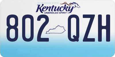 KY license plate 802QZH