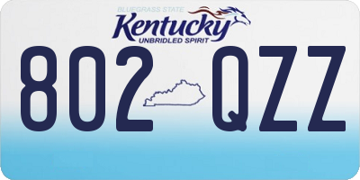 KY license plate 802QZZ