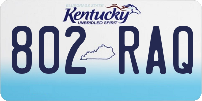 KY license plate 802RAQ