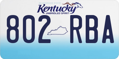 KY license plate 802RBA