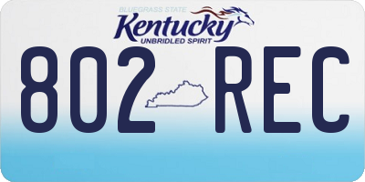 KY license plate 802REC