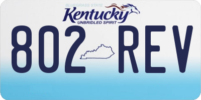 KY license plate 802REV