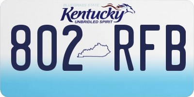 KY license plate 802RFB