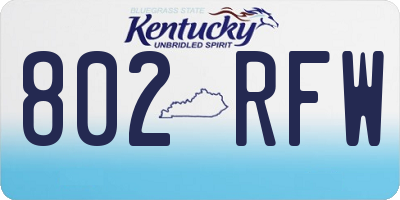 KY license plate 802RFW