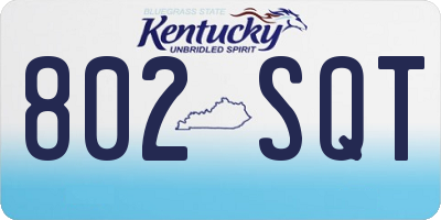 KY license plate 802SQT