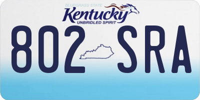 KY license plate 802SRA