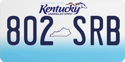 KY license plate 802SRB