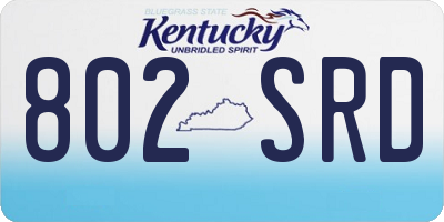 KY license plate 802SRD