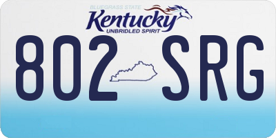 KY license plate 802SRG