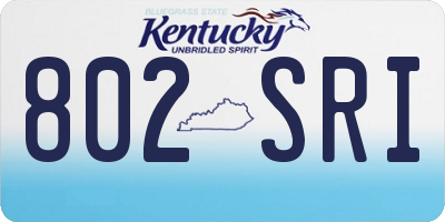 KY license plate 802SRI