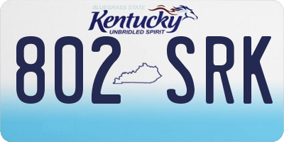 KY license plate 802SRK