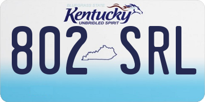 KY license plate 802SRL