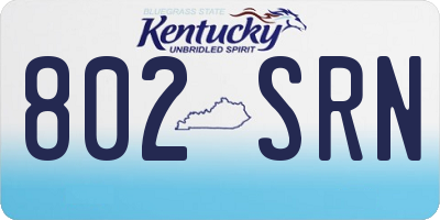 KY license plate 802SRN