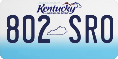 KY license plate 802SRO