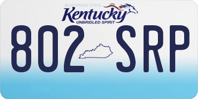 KY license plate 802SRP