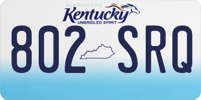 KY license plate 802SRQ
