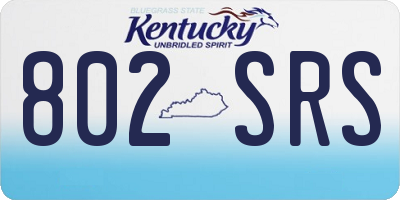 KY license plate 802SRS
