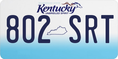 KY license plate 802SRT