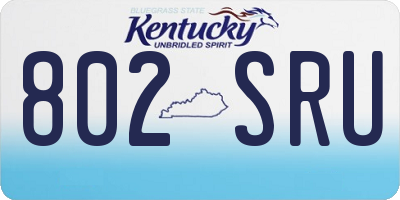 KY license plate 802SRU