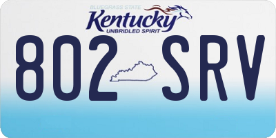 KY license plate 802SRV