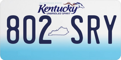 KY license plate 802SRY