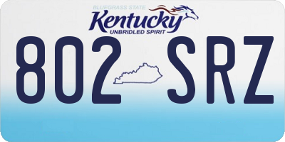 KY license plate 802SRZ