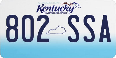 KY license plate 802SSA