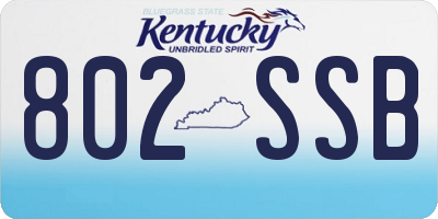 KY license plate 802SSB