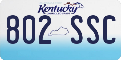 KY license plate 802SSC