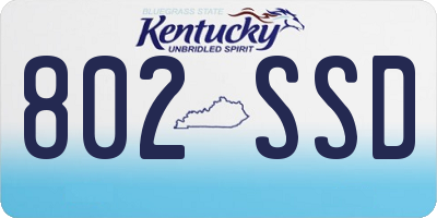 KY license plate 802SSD