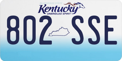 KY license plate 802SSE
