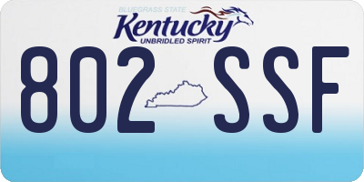 KY license plate 802SSF