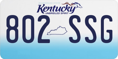 KY license plate 802SSG