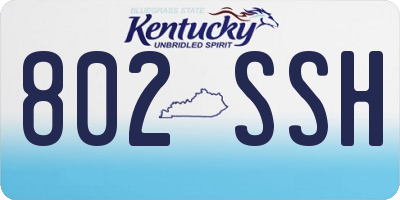 KY license plate 802SSH