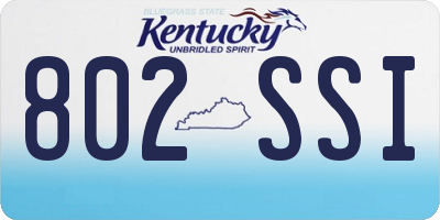 KY license plate 802SSI