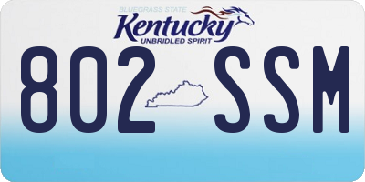 KY license plate 802SSM