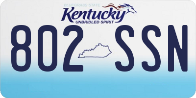 KY license plate 802SSN