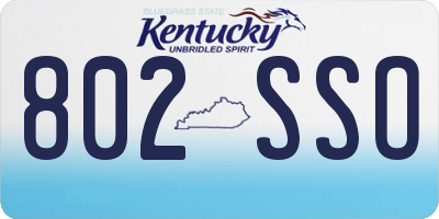 KY license plate 802SSO