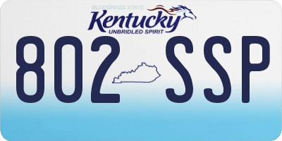KY license plate 802SSP