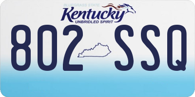 KY license plate 802SSQ