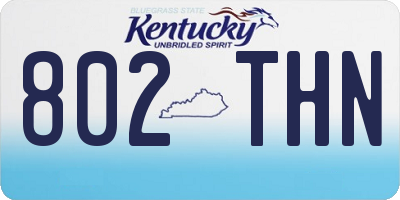 KY license plate 802THN