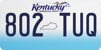 KY license plate 802TUQ