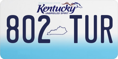 KY license plate 802TUR