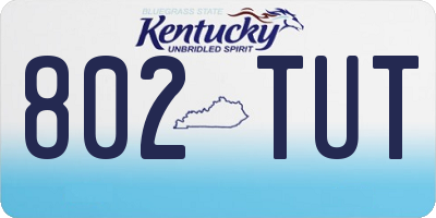 KY license plate 802TUT