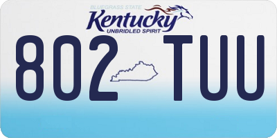 KY license plate 802TUU